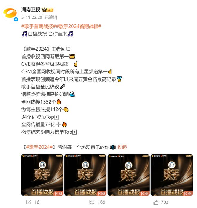 九游娱乐：《歌手2024》刷屏！网友“疯狂摇人”！背后公司股价大涨(图7)